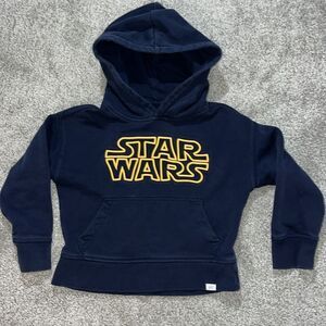 GAP Star Wars Hooded Hoodie Faded Fleece Black Sweatshirt USED Youth XS 4-5 Size